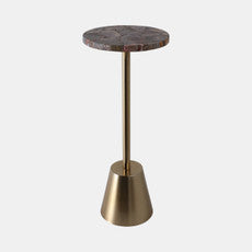 MESA PARA BEBIDAS 25 X 10", NEGRO CON DORADO