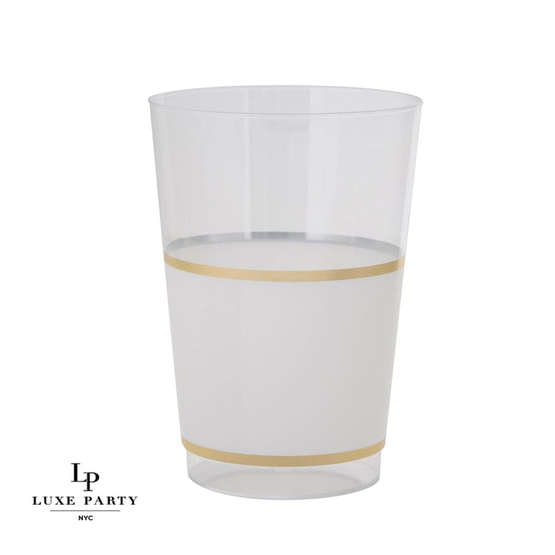 SET DE VASOS 12 OZ - BLANCO DORADO