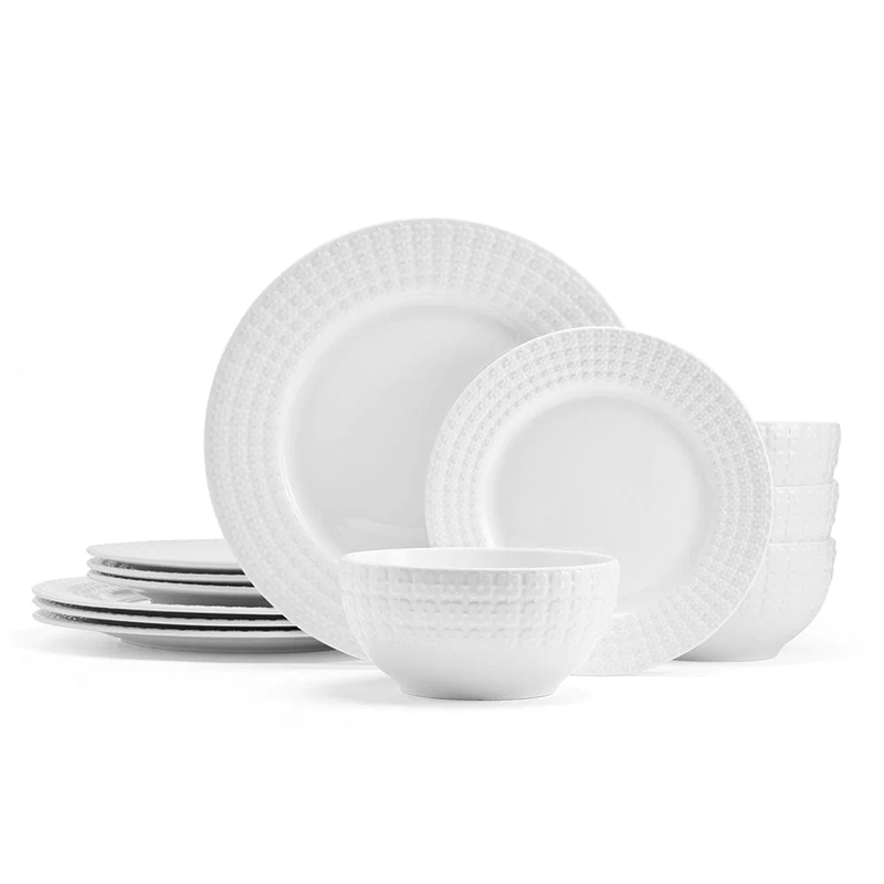 SET DE VAJILLA DE 12 PC - BLANCO