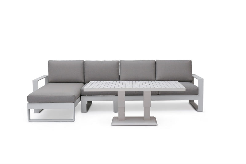 SET SOFA L + MESA DE CENTRO FORRO GRIS