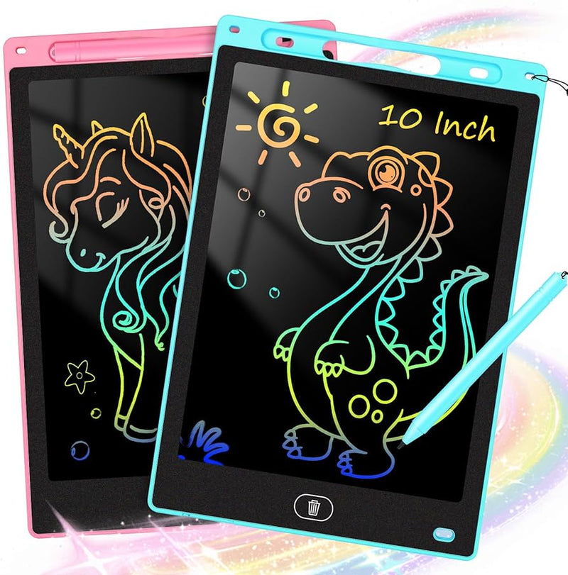 KTEBO PAQUETE DE 2 TABLETAS DE ESCRITURA LCD PARA NIÑOS DE 10 PULGADAS (ROSA Y TURQUESA)