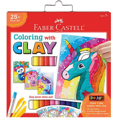 FABER CASTLE-KIT DE ARCILLA Y PLANTILLAS-UNICORN AND FRIENDS