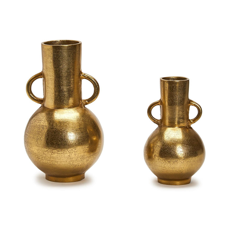 SET DE 2 JARRONES DECORATIVOS -DORADO