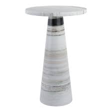 MESA ACENTUAL DE MÁRMOL PANDA STONE DE 22", MULTICOLOR