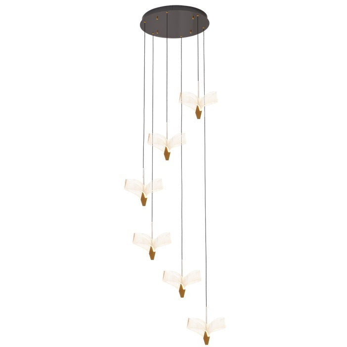 Lampara acrilica Led Colgante, SMD,27W,3000lm, 3000K,Dorado