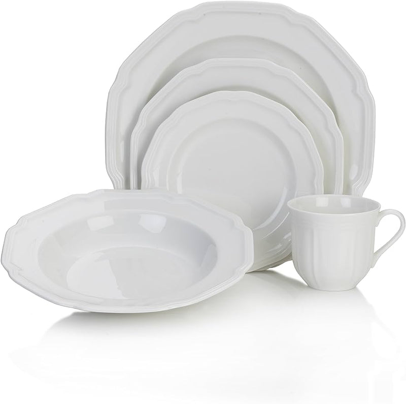 SET DE VAJILLA ANTIGUO DE 40PC - C/BLANCO