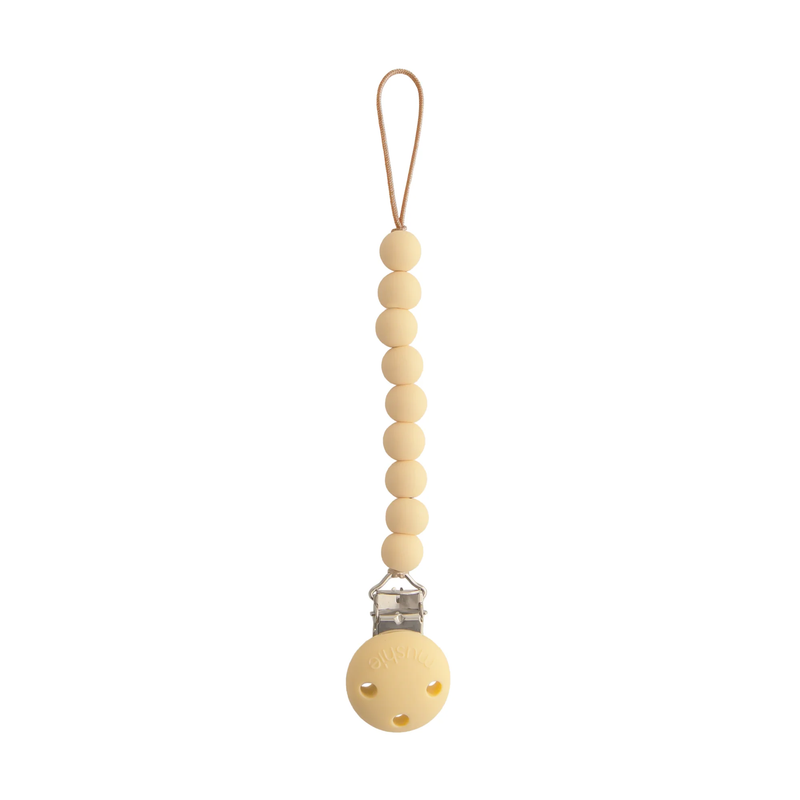 MUSHIE HERA CLIP PARA CHUPETE DE SILICONA-PALE YELLOW