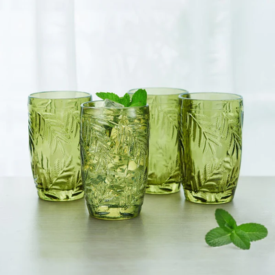 SET DE 4 VASOS VILLA PALM DE 13OZ - VERDE