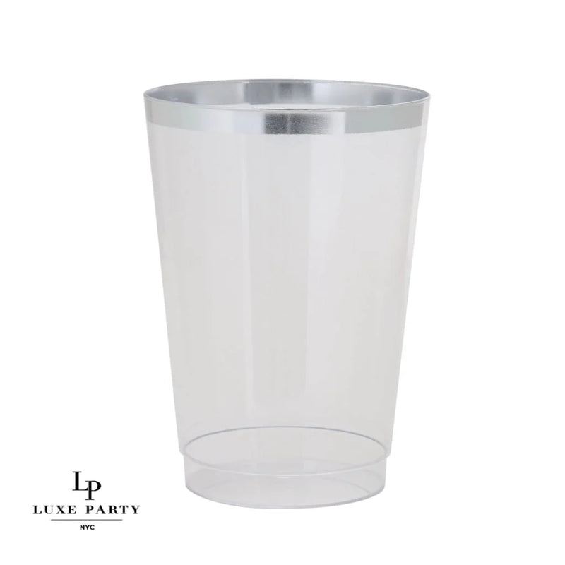 SET DE 2O VASOS 9OZ TRANSPARENTE - PLATEADO