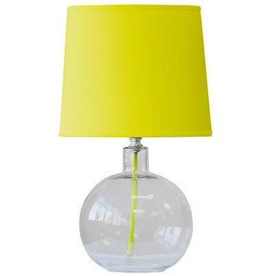 Lámpara de Mesa de vidrio, pantalla amarillo, E27