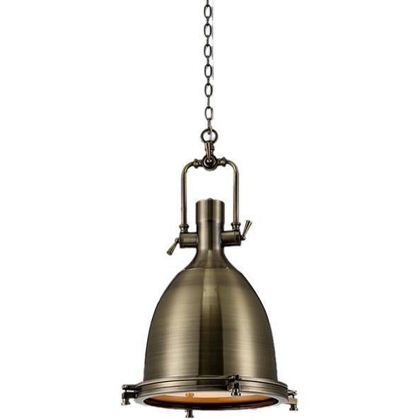 Lámpara colgante tipo vintage, E27, acabado en cobre antiguo.