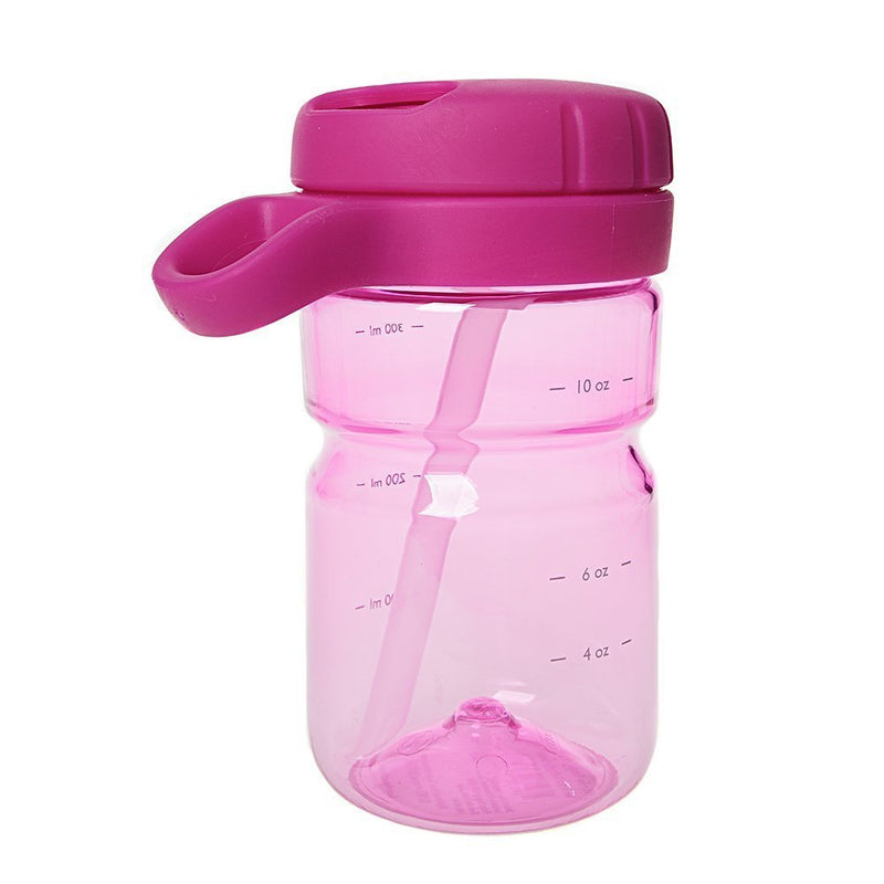 BOTELLA DE AGUA CON TAPA PARA NIÑOS, COLOR ROSADO.