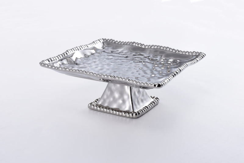 SOPORTE CUADRADO PARA DULCES 11 × 11 × 5-PLATA