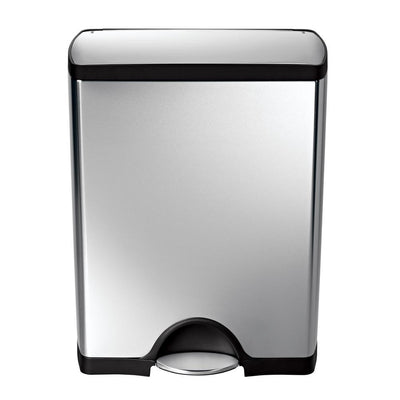 BASURERO RECTANGULAR DE ACERO INOXIDABLE 50 LITROS