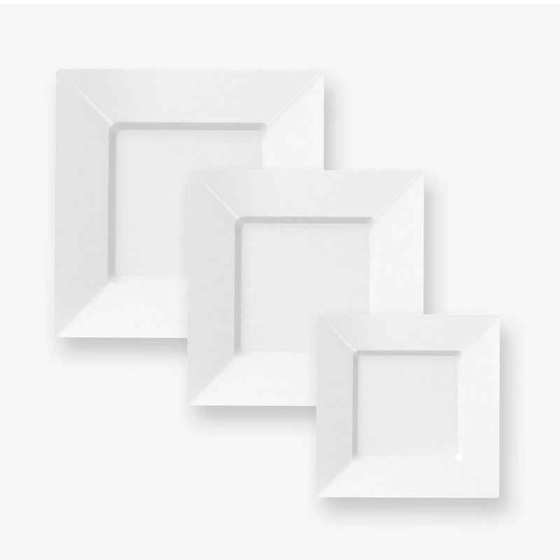Platos blancos cuadrados de 9.5" 1pk