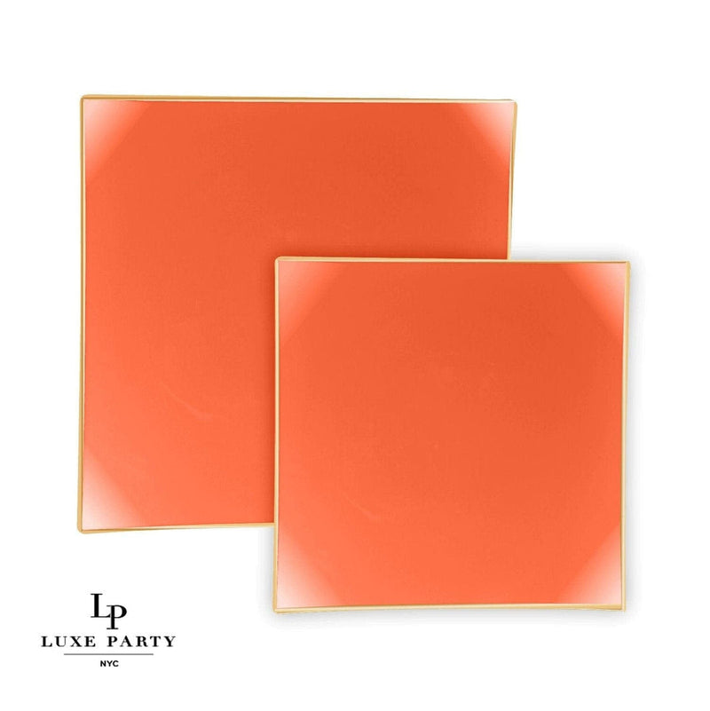 SET DE PLATOS CUADRADOS PEQUEÑO-NARANJA