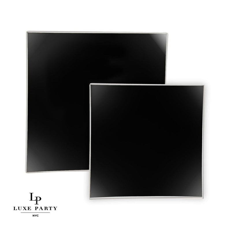 SET DE PLATOS CUADRADOS PEQUEÑO-NEGRO