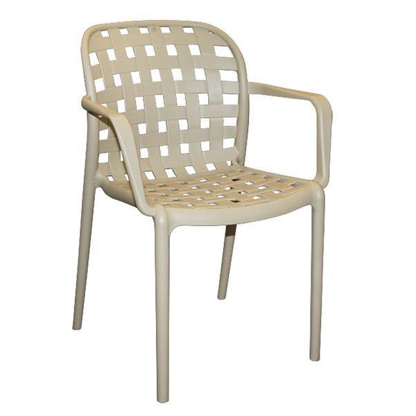 SILLA PLASTICA CREMA P/EXTERIOR H:58