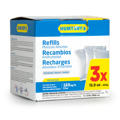 HUMYDRY Refill Moisture Absorber 3 x 450gr. Unscented