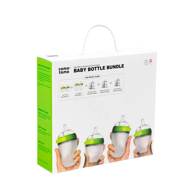 Paquete de biberones para bebé, Verde