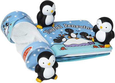 LIBRO DE BANO CON 3 PINGUINOS JUGUETONES FLOTANTES