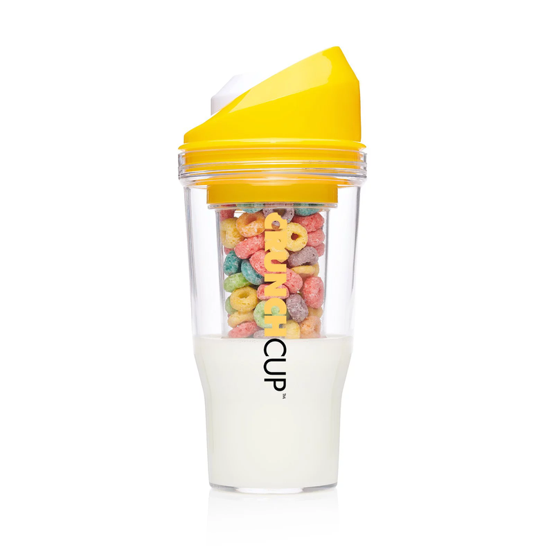 VASO DE CEREALES PLÁSTICO TRANSPARENTE - AMARILLO