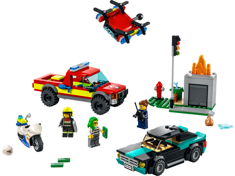 LEGO RESCATE DE BOMBEROS Y PERSECUCION POLICIAL LEGO CITY