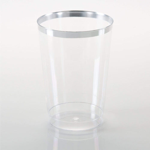 SET DE 20 VASOS TRANSPARENTE 12 OZ-PLATEADO